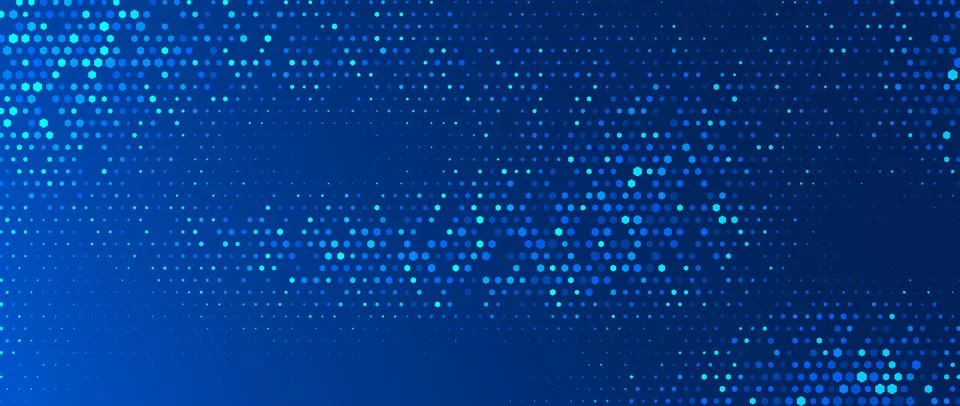 Blue glowing hexagon texture. Abstract hexagonal grid gradient wallpaper. Navy Stock Illustration