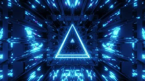 Blue glowing holy wireframe 3d illustration background wallpaper with shine 스톡 일러스트