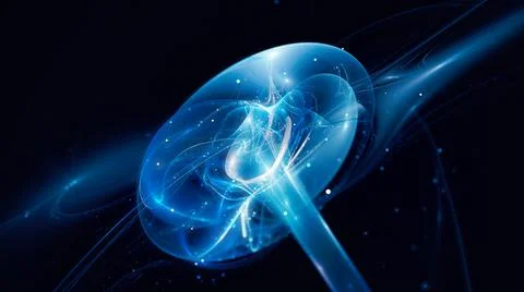 Blue glowing interstellar portal Stock Illustration