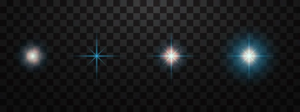 Blue glowing light effect  for lamp on transparent background 스톡 일러스트