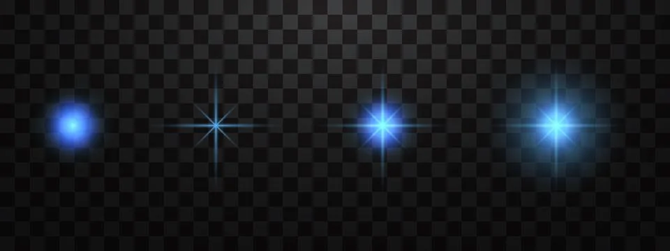 Blue glowing light effect  for lamp on transparent background 스톡 일러스트