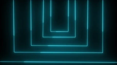 Blue Glowing Light Lines Moving at Speed Creating Abstract Rectangular Hallway Vídeos de archivo 331556029