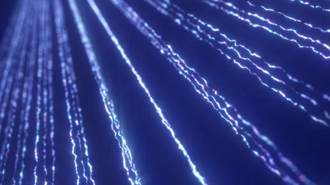 Blue glowing light streaks and spark trails on deep background Stock Footage 328665008