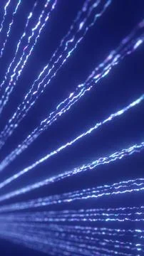 Blue glowing light streaks and spark trails on deep background, futuristic .. Stock Illustration
