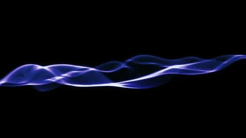 Blue glowing light wave motion on black background, abstract fluid neon energy Stockbeeldmateriaal 333699959