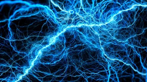 Blue glowing lightning abstrct background 스톡 일러스트