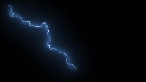 Blue Glowing Lightning Bolts Isolated on Black Screen 库存影片 335226815