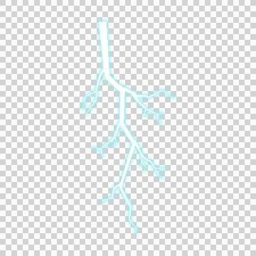 Blue Glowing Lightning Strike Isolated On Transparent Background. Stock Illustration