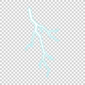 Blue Glowing Lightning Strike Isolated On Transparent Background. Stock Illustration