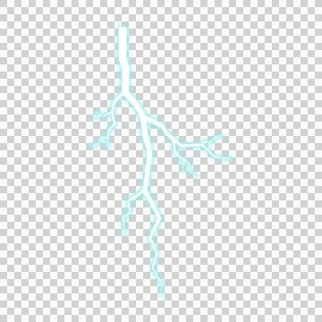 Blue Glowing Lightning Strike Isolated On Transparent Background. Stock Illustration