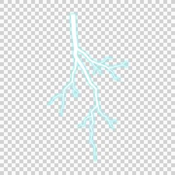 Blue Glowing Lightning Strike Isolated On Transparent Background. Stock Illustration