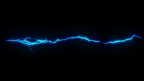 Blue Glowing Lightning Thunderbolt Graphic Element Loop Overlay Stock-Footage 145229321