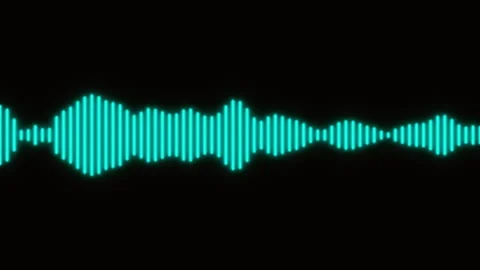Blue Glowing Linear Audio Equalizer Bars on Black Background Stock Footage 329375241