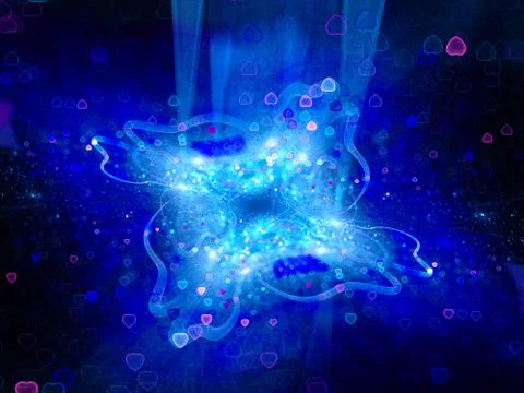Blue glowing magic object in space Stock Illustration