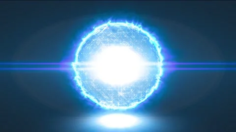 Blue glowing magic sphere on a black background animation. Video stock 177141261