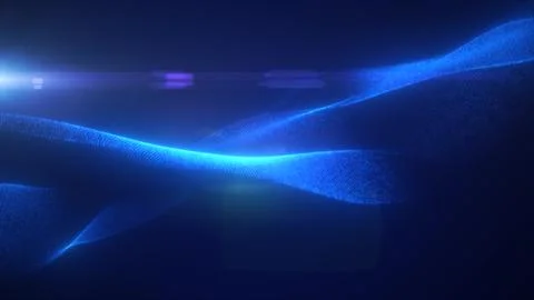 Blue glowing magic waves from energy particles abstract background Stock Illustration