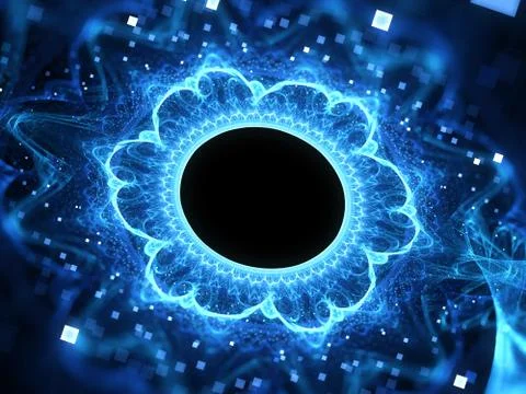 Blue glowing magic wormhole Stock Illustration