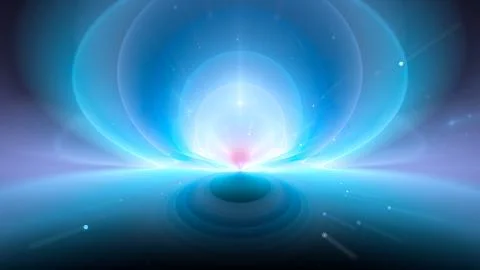 Blue glowing magical waves in space Stock Illustration