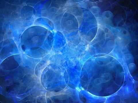 Blue glowing multiverse in space Illustrazione stock