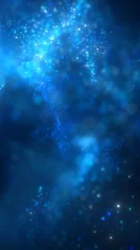 Blue glowing nebula with soft particles and bokeh lights, creating a deep c.. Stock Illustration