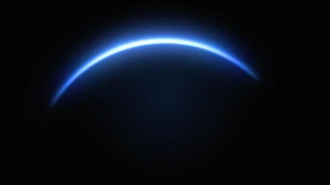 Blue Glowing Neon Arc Light on Dark Futuristic Cinematic Background. 4K Видео 337538690
