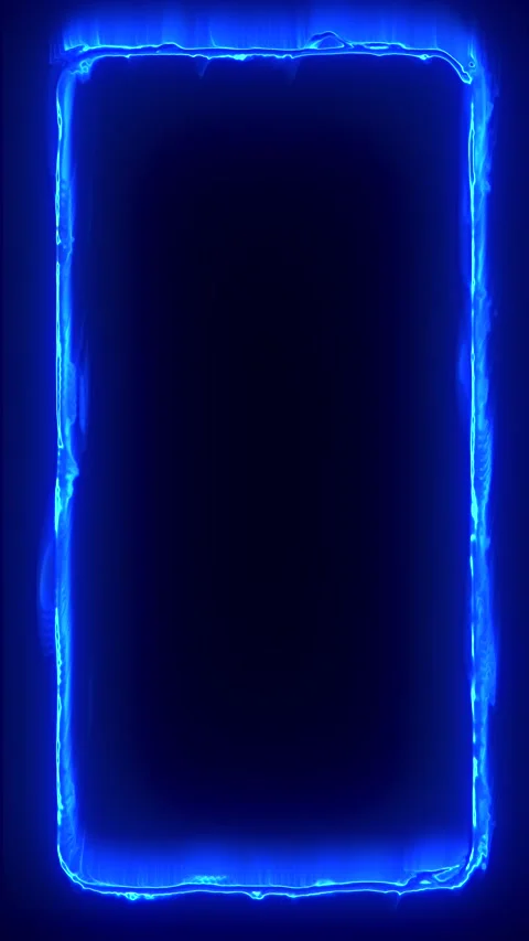 Blue Glowing Neon Border Stockbeeldmateriaal 335827585