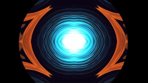Blue glowing neon kaleidoscope loop - seamless hd 스톡 동영상 329294404
