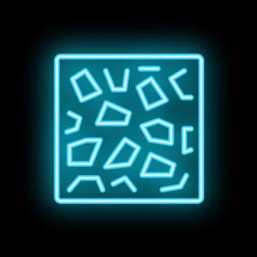 Blue glowing neon line soil ground texture icon isolated on black background Stock Illustration