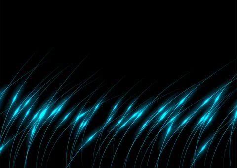 Blue glowing neon wavy lines abstract elegant background Stock Illustration
