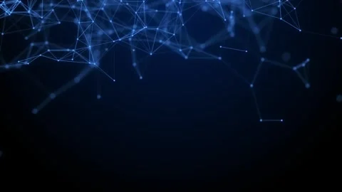 Blue glowing network connections. Communication and technology network. Stock Footage 313603459