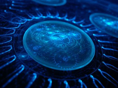 Blue glowing new hardware technology 库存插图