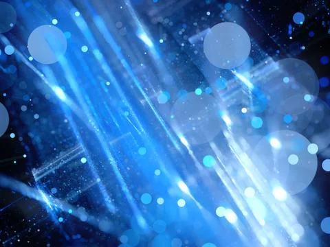 Blue glowing new technological explosion in space Illustrazione stock