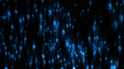 Blue glowing number coding particle animation Vidéo 220582634