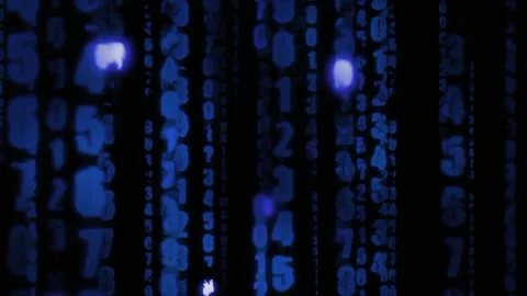 Blue Glowing Numbers Animation  Stock Footage 236064770