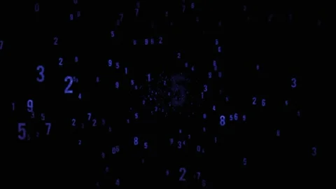 Blue Glowing Numbers Animation Loop  Stock Footage 232163357