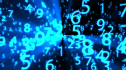 Blue Glowing Numbers - Motion Background 56 (HD) Stock Footage 780053