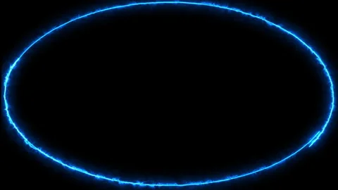 Blue glowing oval lines loop Stock Footage 265888716