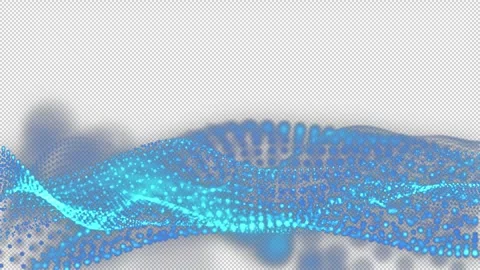 Blue Glowing Particle Data Wave Landscape Isolated on Transparent Background Stock Footage 319698397