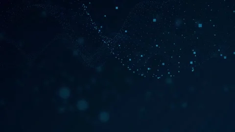 Blue glowing particle waves ripple in a seamless loop Stock Footage 341487490