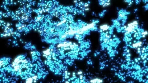 Blue Glowing Particles 3D Movement Motion Background Stock Footage 320851916