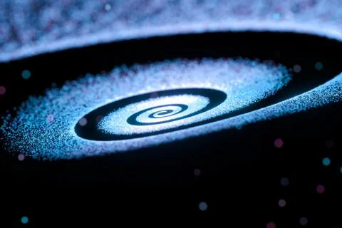 Blue glowing particles, abstract background, 3d rendering. Stock Illustration
