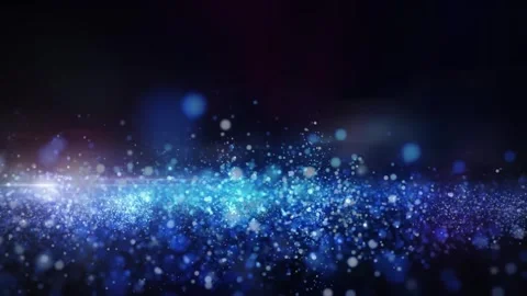 Blue Glowing Particles with Cinematic Bokeh Background Stock Footage 329656973