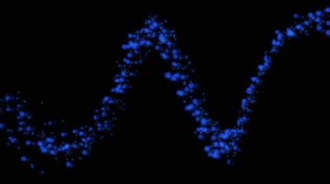 Blue glowing particles flowing in wavy motion (FULL HD) Video stock 54990715