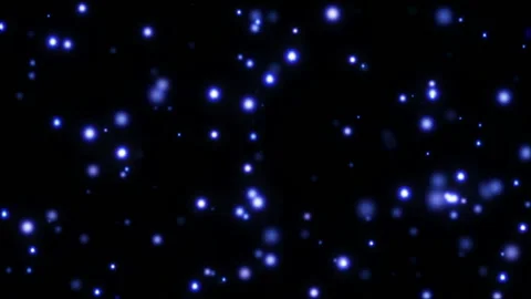 Blue glowing particles flying in a circle.Abstract background with moving and Stock Footage 98609678