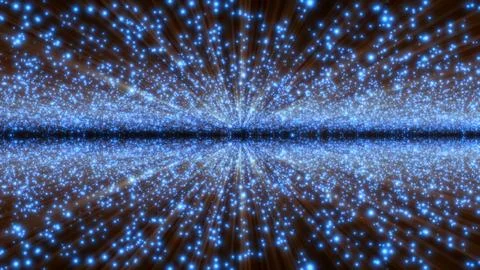 Blue Glowing Particles Horizon Infinity Space Stock Illustration