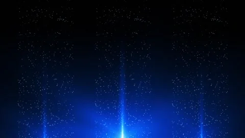 Blue glowing particles rise like stardust with vertical light beams, creating Stock Footage 332804039