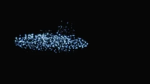 Blue glowing particles rotating in 3d render animation Stock Footage 346662547