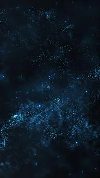 Blue glowing particles scattered across a dark cosmic field, creating digit.. Stock Illustration