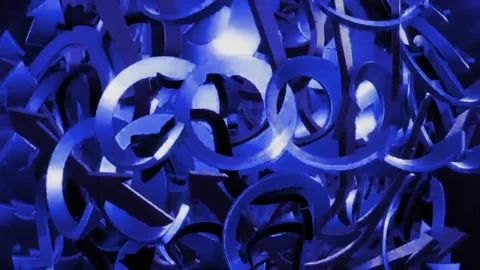Blue Glowing Particles Sphere Animation  Stock Footage 234933188