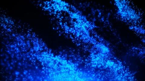 Blue glowing particles wave abstract technology background Stock Illustration